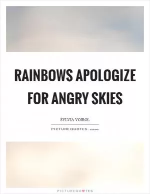Rainbows apologize for angry skies Picture Quote #1