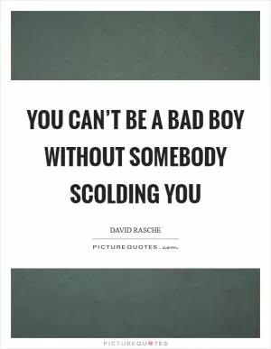 You can’t be a bad boy without somebody scolding you Picture Quote #1