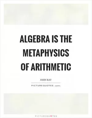 Algebra is the metaphysics of arithmetic Picture Quote #1
