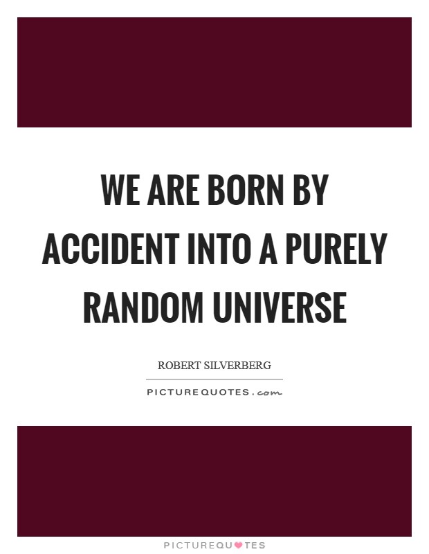 We are born by accident into a purely random universe Picture Quote #1