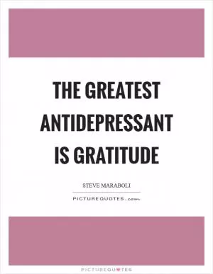 The greatest antidepressant is gratitude Picture Quote #1