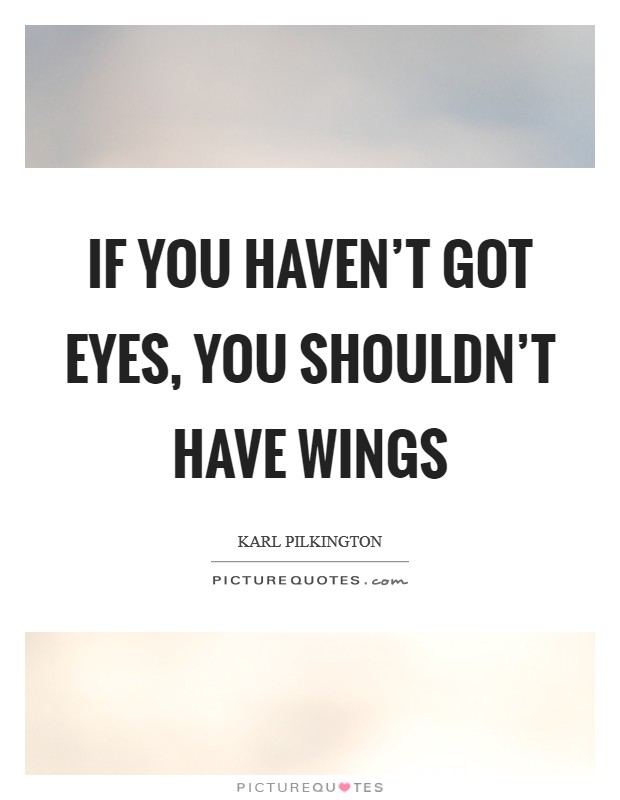If you haven't got eyes, you shouldn't have wings Picture Quote #1