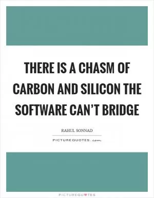 There is a chasm of carbon and silicon the software can’t bridge Picture Quote #1