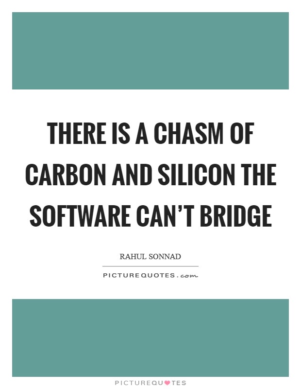 There is a chasm of carbon and silicon the software can't bridge Picture Quote #1