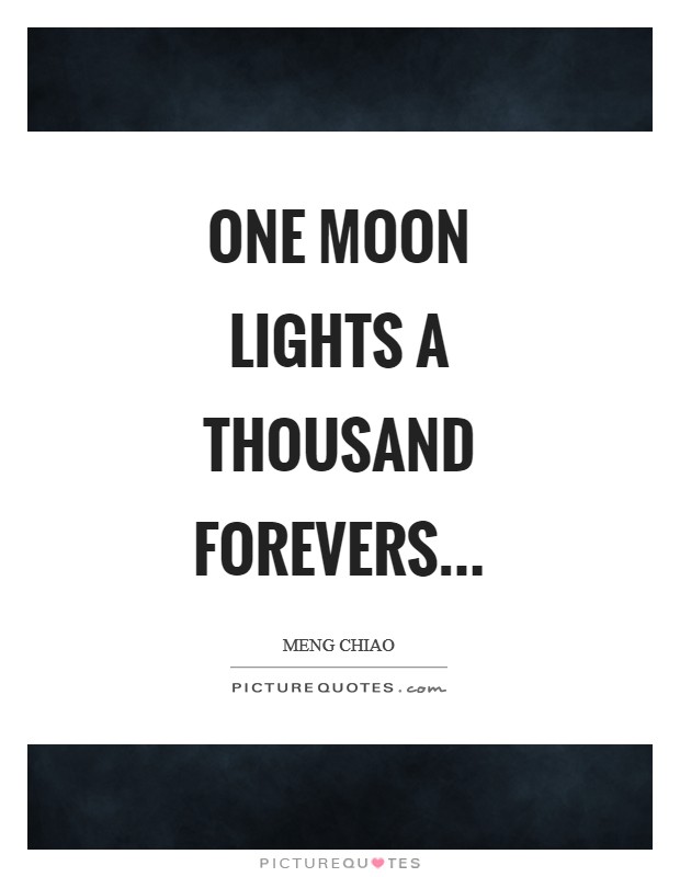 One moon lights a thousand forevers Picture Quote #1