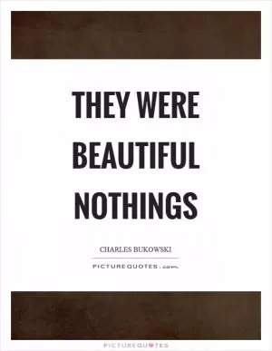 They were beautiful nothings Picture Quote #1