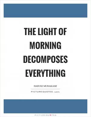 The light of morning decomposes everything Picture Quote #1