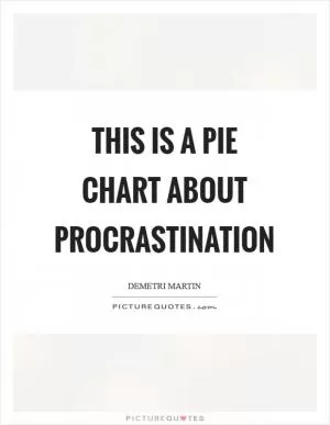 This is a pie chart about procrastination Picture Quote #1