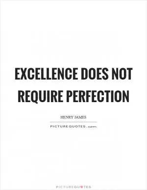 Excellence does not require perfection Picture Quote #1