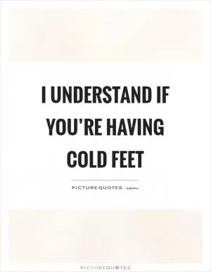 I understand if you’re having cold feet Picture Quote #1