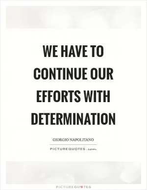 We have to continue our efforts with determination Picture Quote #1