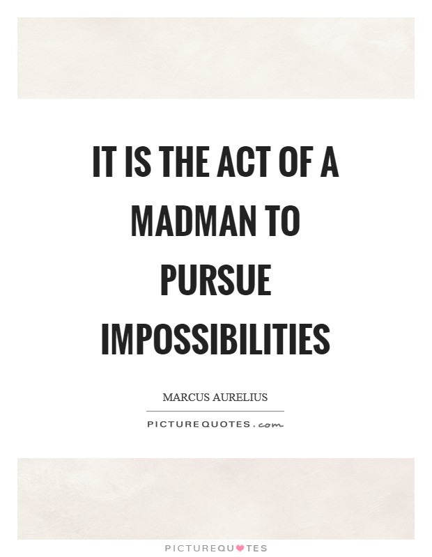 It is the act of a madman to pursue impossibilities Picture Quote #1