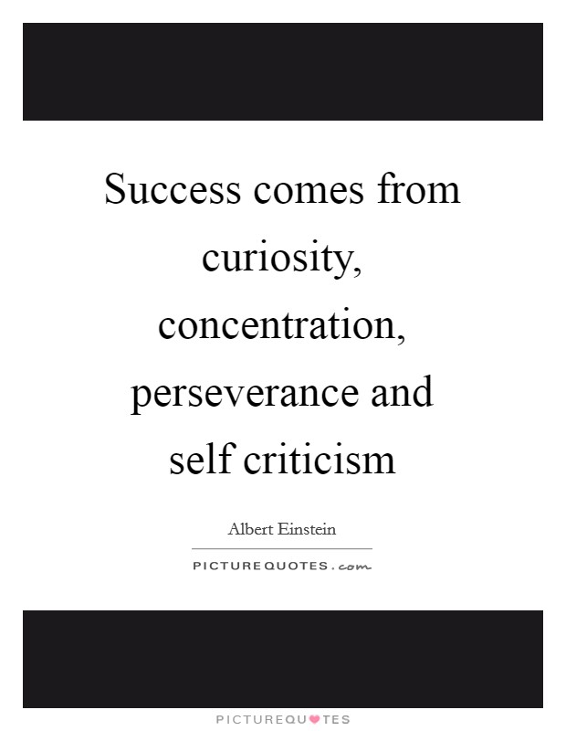 Success comes from curiosity, concentration, perseverance and self criticism Picture Quote #1