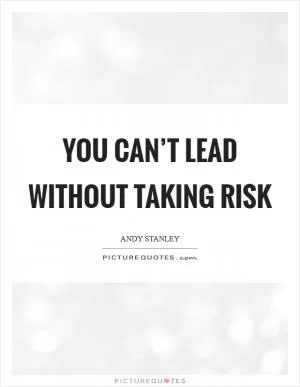 You can’t lead without taking risk Picture Quote #1