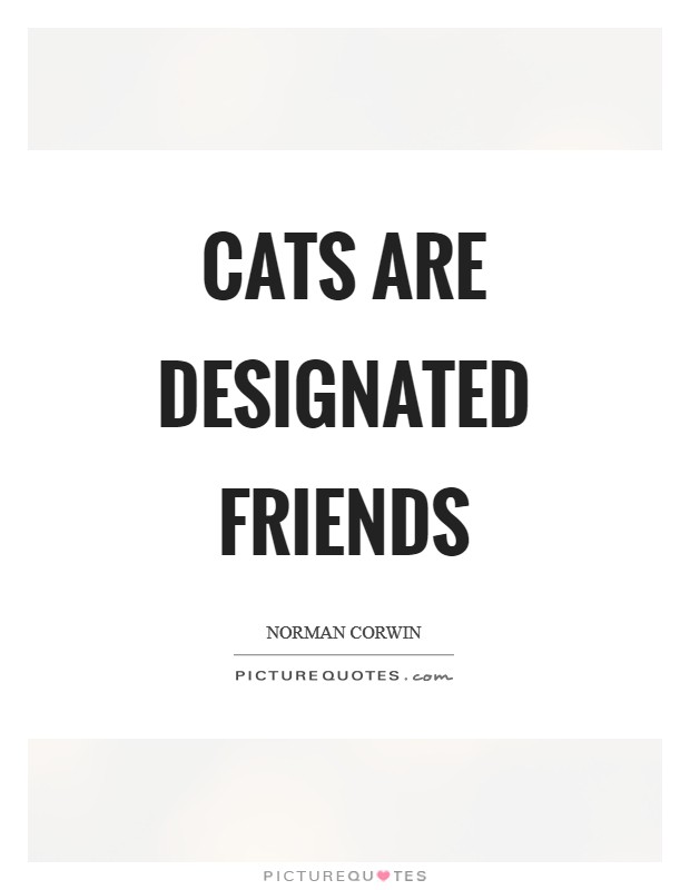 Cats are designated friends Picture Quote #1