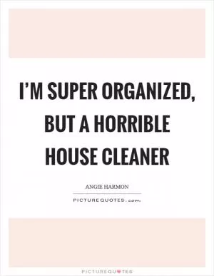 I’m super organized, but a horrible house cleaner Picture Quote #1