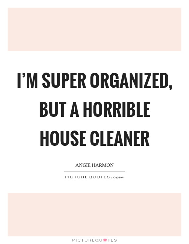 I'm super organized, but a horrible house cleaner Picture Quote #1