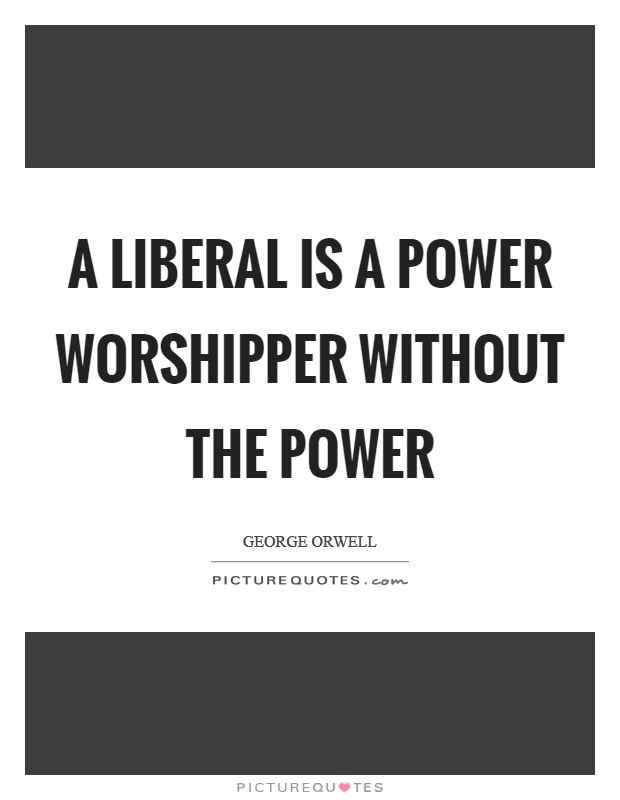 A liberal is a power worshipper without the power Picture Quote #1