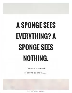 A sponge sees everything? A sponge sees nothing Picture Quote #1