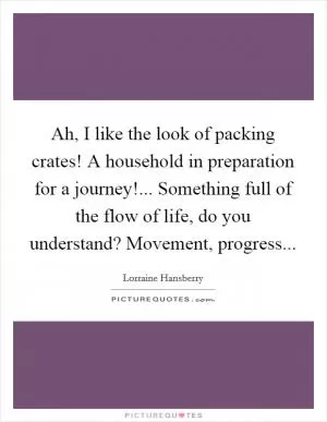 Ah, I like the look of packing crates! A household in preparation for a journey!... Something full of the flow of life, do you understand? Movement, progress Picture Quote #1