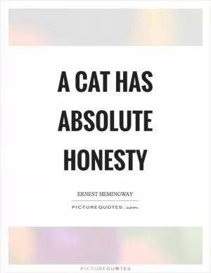 A cat has absolute honesty Picture Quote #1