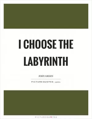 I choose the labyrinth Picture Quote #1