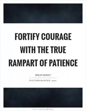 Fortify courage with the true rampart of patience Picture Quote #1
