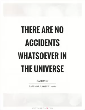 There are no accidents whatsoever in the universe Picture Quote #1