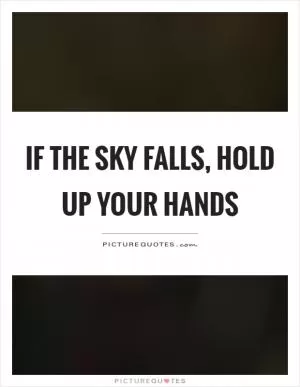 If the sky falls, hold up your hands Picture Quote #1