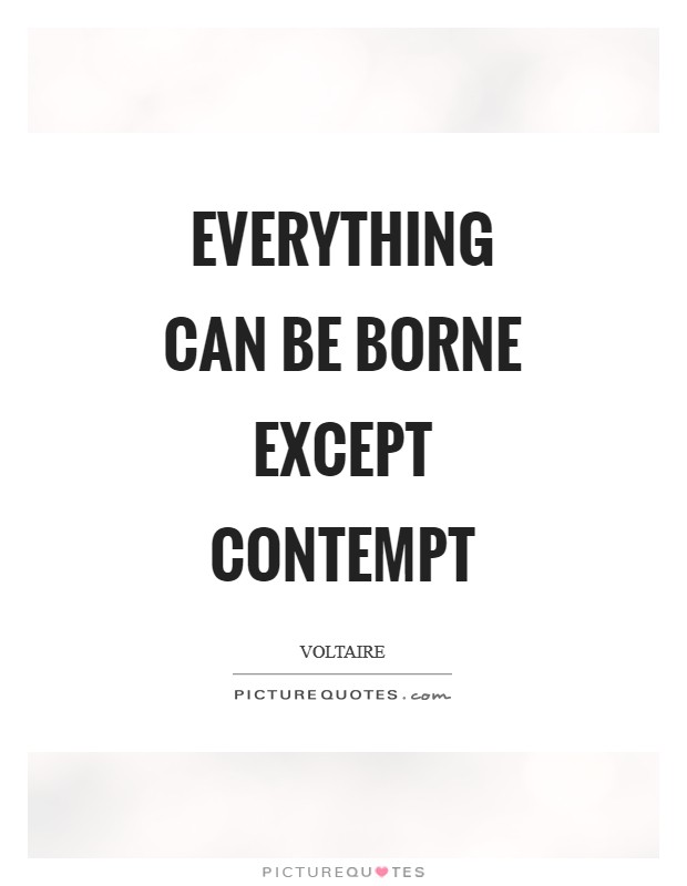 Everything can be borne except contempt Picture Quote #1