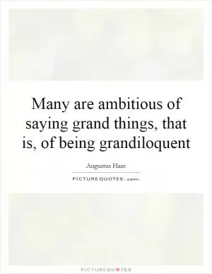 Many are ambitious of saying grand things, that is, of being grandiloquent Picture Quote #1