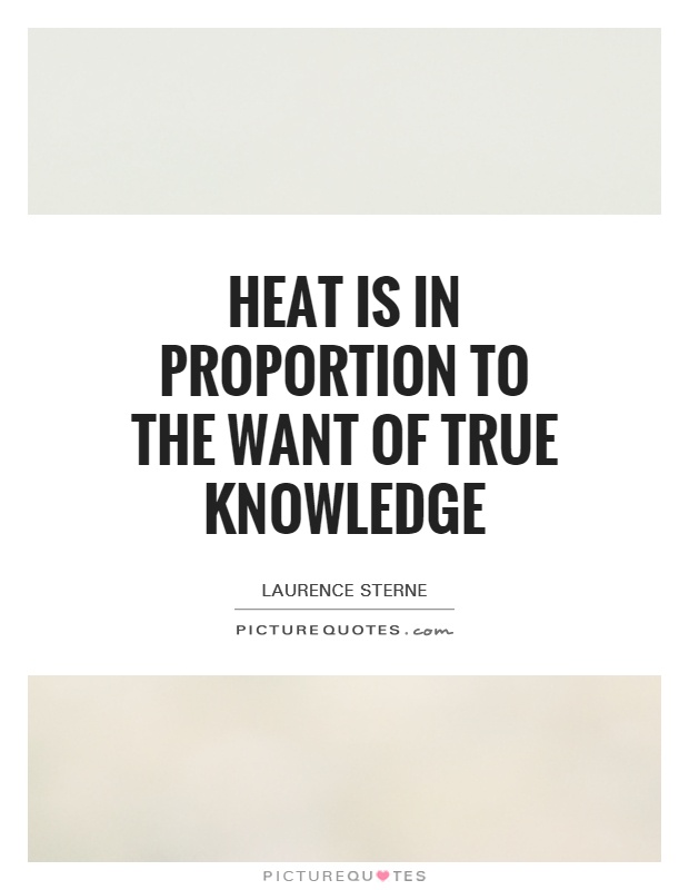 Heat is in proportion to the want of true knowledge Picture Quote #1