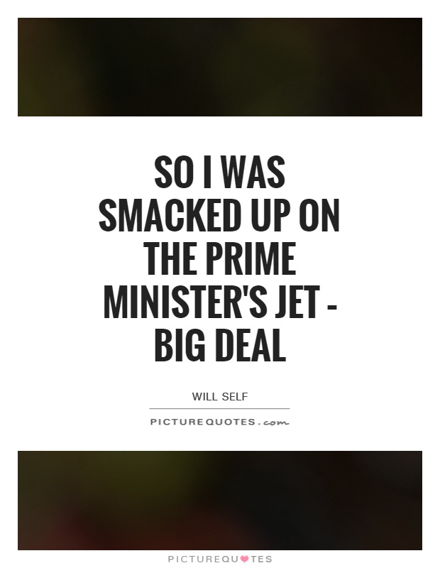 So I was smacked up on the Prime Minister's jet – big deal Picture Quote #1