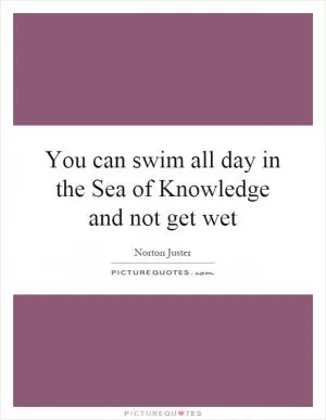 You can swim all day in the Sea of Knowledge and not get wet Picture Quote #1