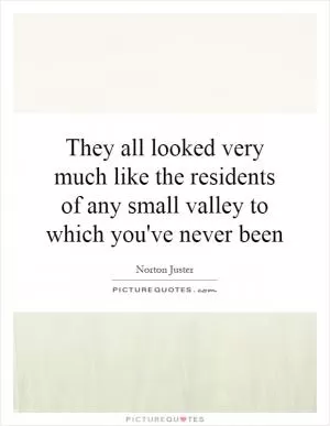 They all looked very much like the residents of any small valley to which you've never been Picture Quote #1