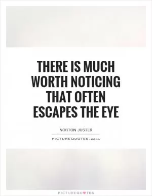 There is much worth noticing that often escapes the eye Picture Quote #1