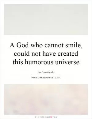 A God who cannot smile, could not have created this humorous universe Picture Quote #1