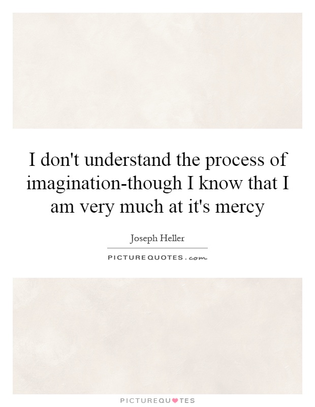 I don't understand the process of imagination-though I know that I am very much at it's mercy Picture Quote #1