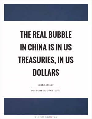 The real bubble in China is in US Treasuries, in US dollars Picture Quote #1
