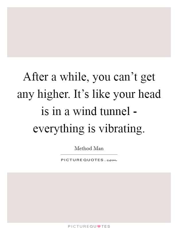 After a while, you can't get any higher. It's like your head is in a wind tunnel - everything is vibrating Picture Quote #1