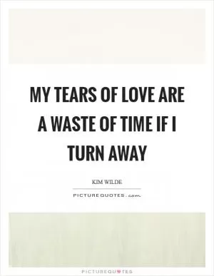 My tears of love are a waste of time if I turn away Picture Quote #1
