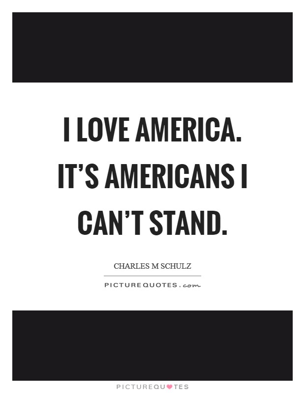 I love America. It's Americans I can't stand Picture Quote #1