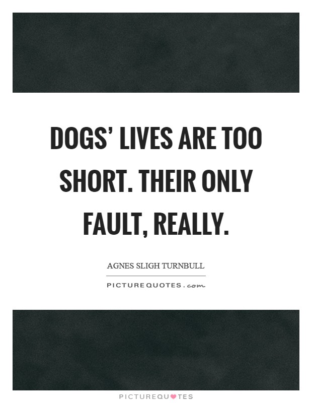 Dogs' lives are too short. Their only fault, really Picture Quote #1