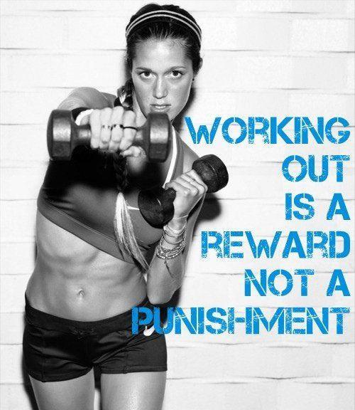 Working out is a reward not a punishment Picture Quote #1