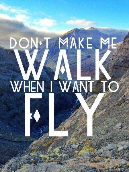 Don't make me walk when I want to fly Picture Quote #1