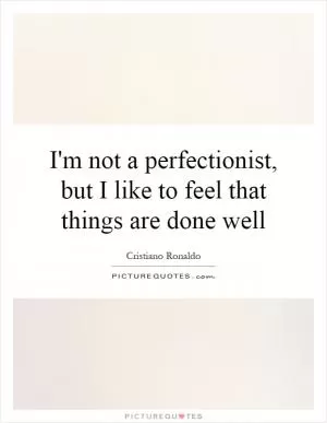 I'm not a perfectionist, but I like to feel that things are done well Picture Quote #1