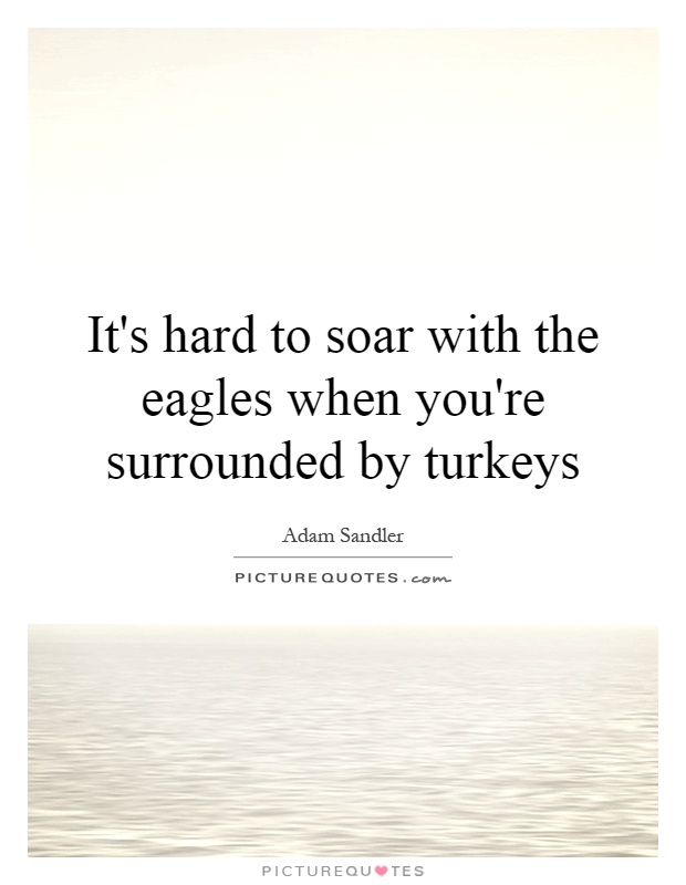 It's hard to soar with the eagles when you're surrounded by turkeys Picture Quote #1