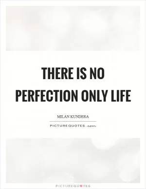 There is no perfection only life Picture Quote #1