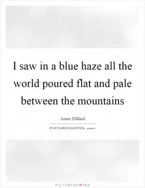 I saw in a blue haze all the world poured flat and pale between the mountains Picture Quote #1