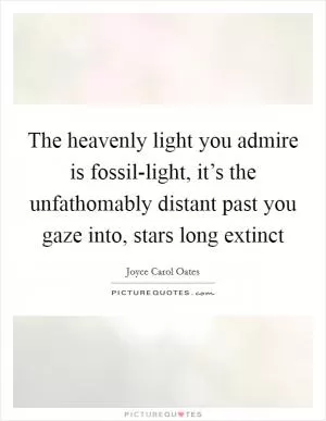 The heavenly light you admire is fossil-light, it’s the unfathomably distant past you gaze into, stars long extinct Picture Quote #1